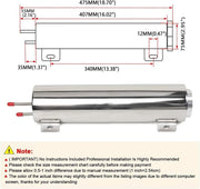 DURAFORCE 3" X 9" Polished Stainless Steel 32 OZ Radiator Coolant Over Flow Puke Tank Can