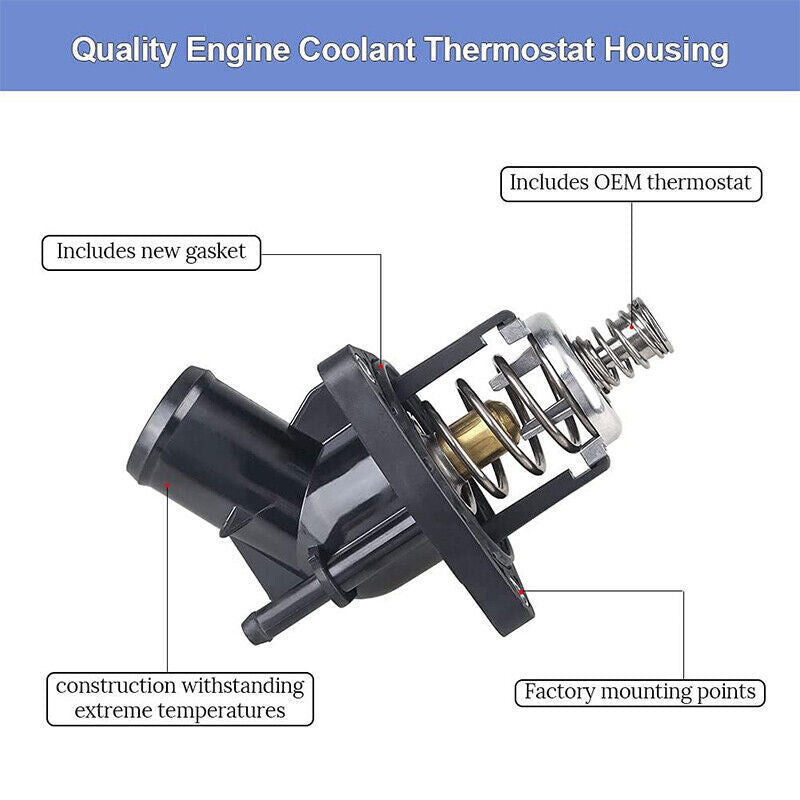 DURAFORCE Water Outlet+Thermostat For 14-20 Cadillac Chevrolet Silverado 1500 GMC 12666569