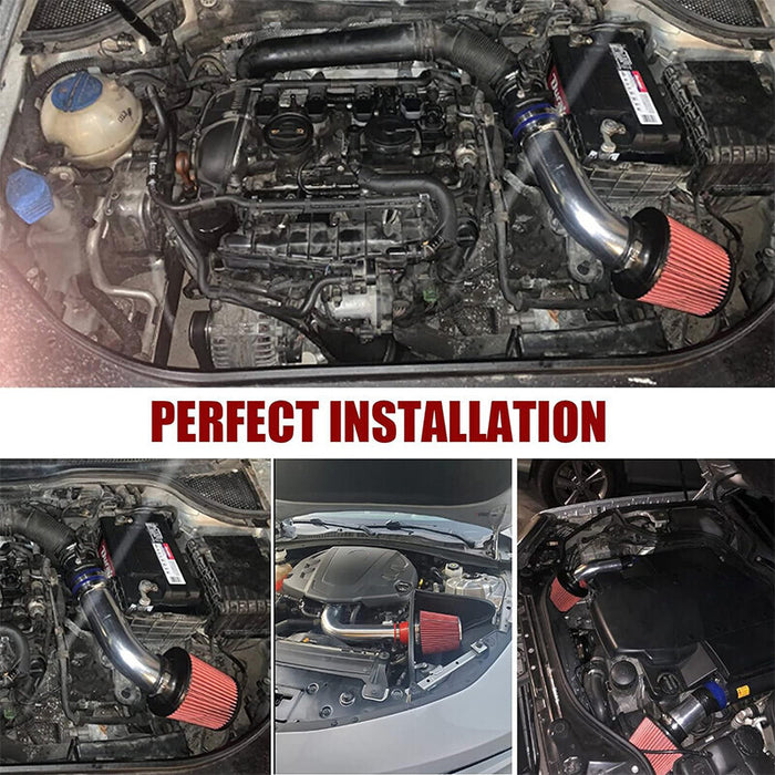DURAFORCE 3" Inch Cold Air Intake Filter Induction Kit Pipe Aluminum Power Flow Hose