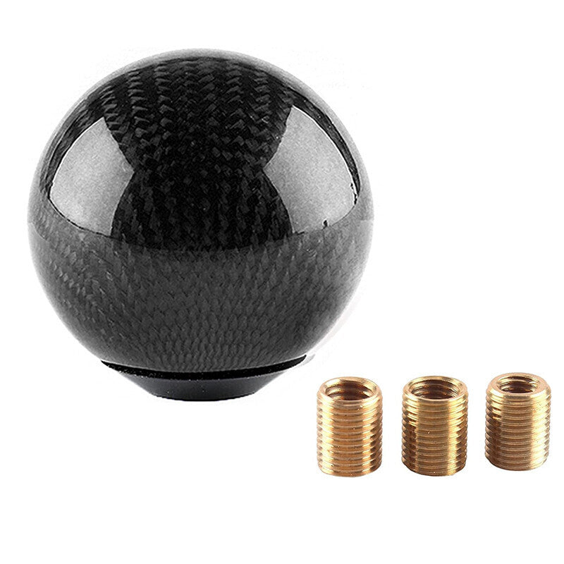 DURAFORCE Universal Carbon Fiber Car Gear Shift Knob Head Shifter Lever Round Ball Shape