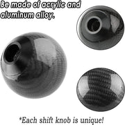 DURAFORCE Universal Carbon Fiber Car Gear Shift Knob Head Shifter Lever Round Ball Shape