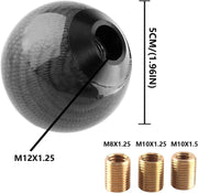 DURAFORCE Universal Carbon Fiber Car Gear Shift Knob Head Shifter Lever Round Ball Shape