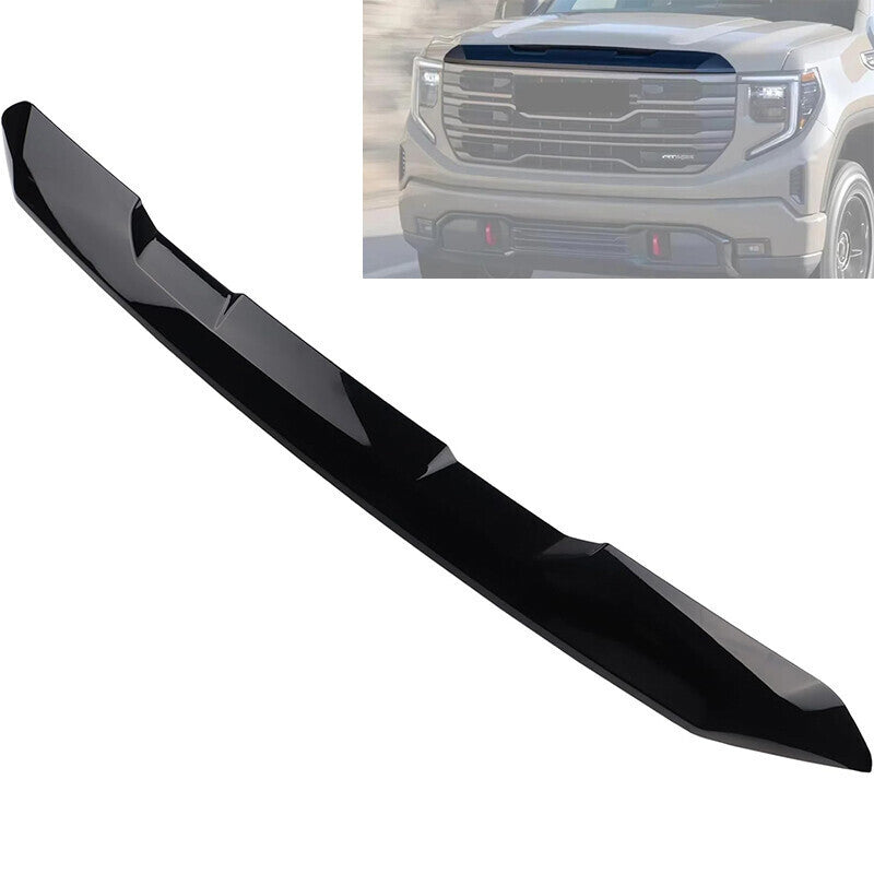 DURAFORCE Fit For 2022-24 GMC Sierra 1500 Front Upper Top Grille Molding Trim Gloss Black
