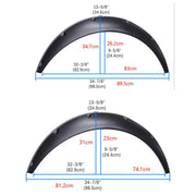 DURAFORCE Universal Car Truck Wheel Fender Flares Cover Wide body Kit wheel arches Black