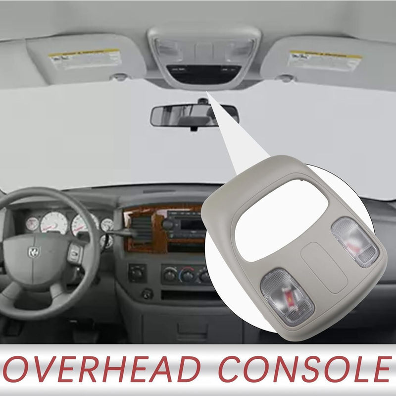 DURAFORCE Interior Map Light Overhead Roof Console for Dodge Ram 1500 2500 3500 2002-2010