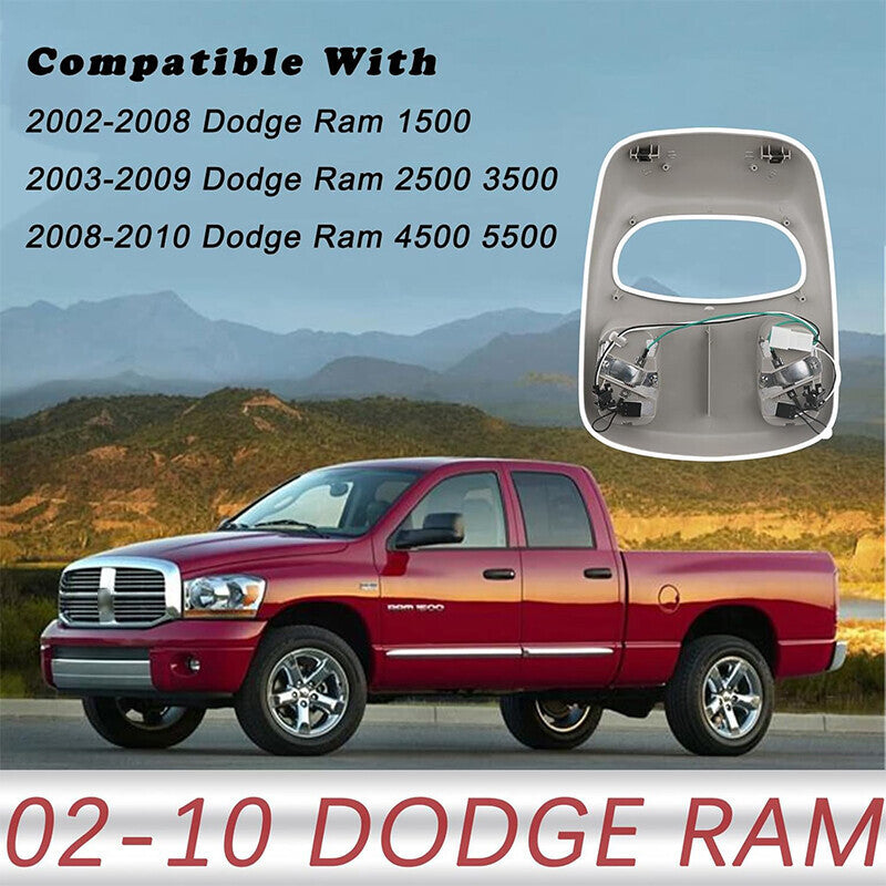 DURAFORCE Interior Map Light Overhead Roof Console for Dodge Ram 1500 2500 3500 2002-2010