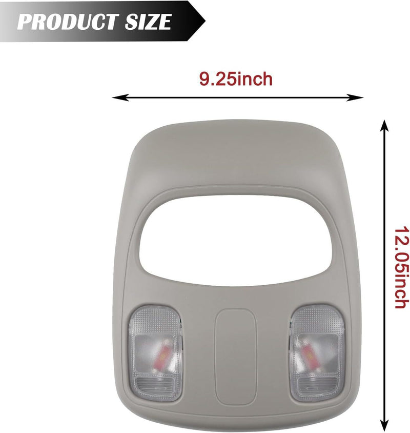 DURAFORCE Interior Map Light Overhead Roof Console for Dodge Ram 1500 2500 3500 2002-2010