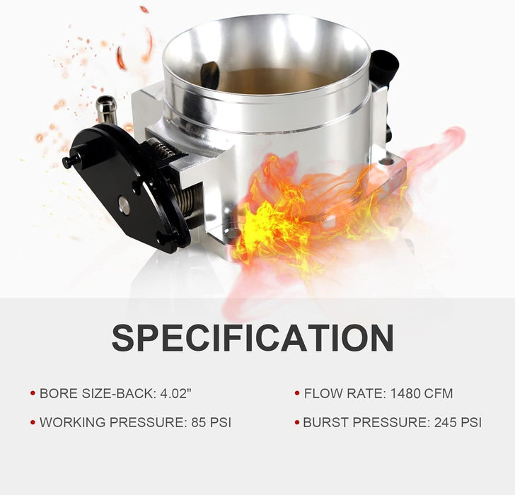 DURAFORCE 102MM LS Throttle Body with Position Sensors TPS IAC + Throttle Gas Cable Kit