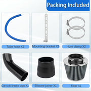 DURAFORCE Aluminum 3" Universal Cold Air Intake Induction Hose Pipe Car Kit Filter