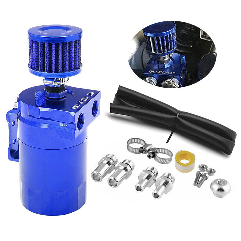 DURAFORCE Car Oil Catch Can Kit Reservoir Baffled Tank with Breather Filter Universal Part