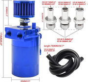 DURAFORCE Car Oil Catch Can Kit Reservoir Baffled Tank with Breather Filter Universal Part