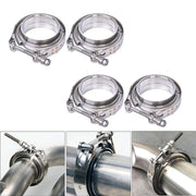 DURAFORCE 4 x 4"inch V-band Clamp Sliver steel Flange Male-Female For Exhaust Downpipe New