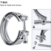DURAFORCE 4 x 4"inch V-band Clamp Sliver steel Flange Male-Female For Exhaust Downpipe New