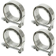 DURAFORCE 4 x 4"inch V-band Clamp Sliver steel Flange Male-Female For Exhaust Downpipe New