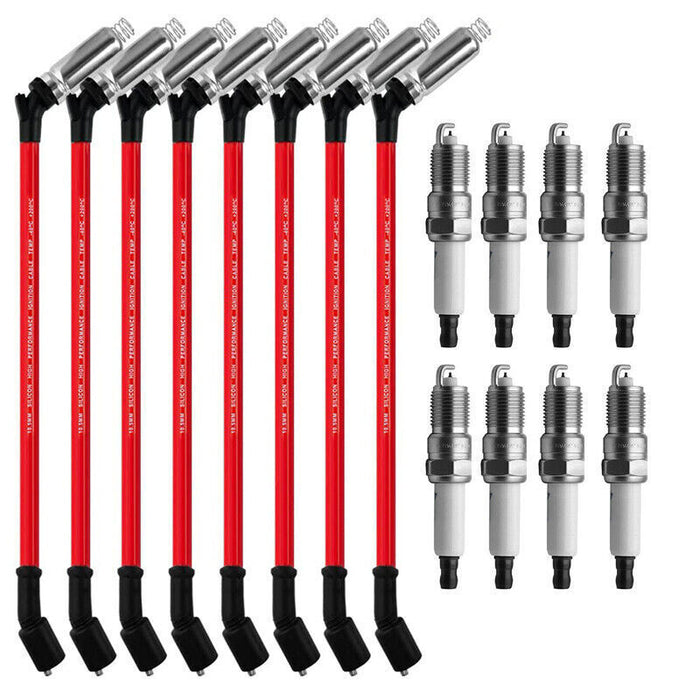 DURAFORCE For Chevy GMC 4.8L 5.3L 6.0L V8 High Performance 8x Spark Plugs & Ignition Wires