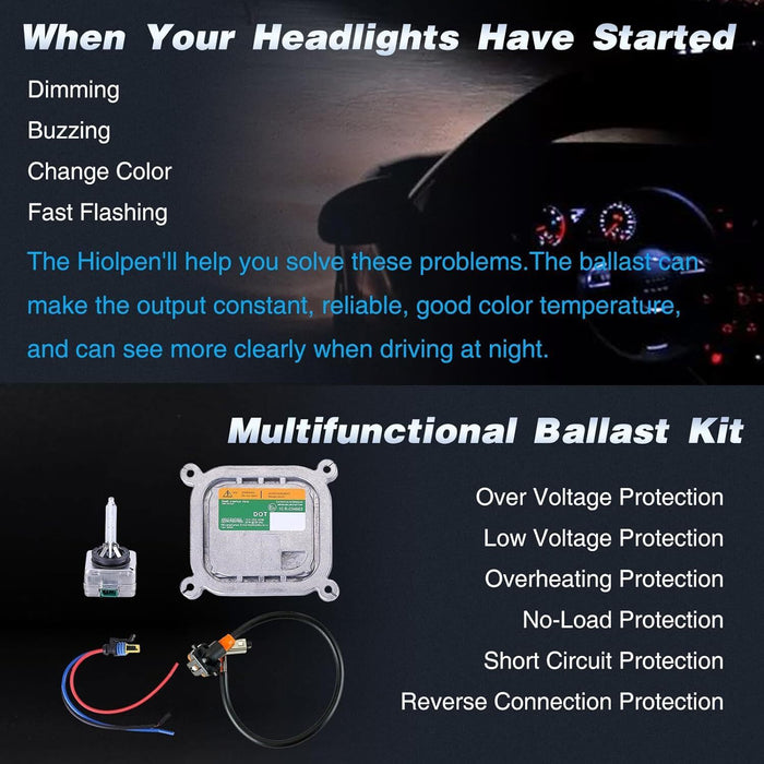 DURAFORCE 2 HID Xenon Ballast Control Unit Computer &D3S Bulb Kit For 2010-19 Ford Mustang