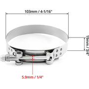 DURAFORCE 10X 3.5" Stainless Steel T-Bolt Hose Clamps Turbo Intake Intercooler Hose