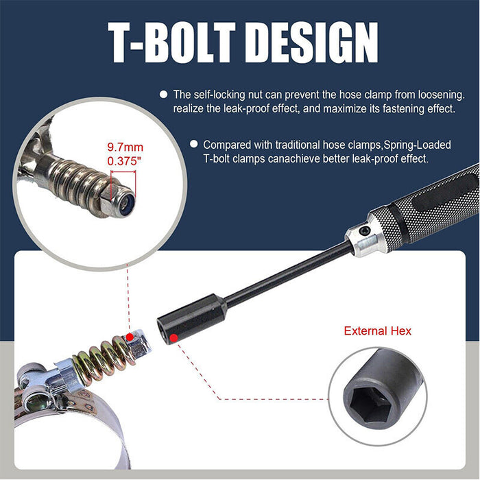 DURAFORCE 10X 3.5" Stainless Steel T-Bolt Hose Clamps Turbo Intake Intercooler Hose