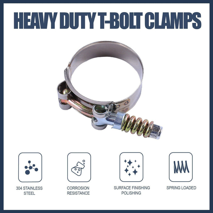 DURAFORCE 10X 3.5" Stainless Steel T-Bolt Hose Clamps Turbo Intake Intercooler Hose