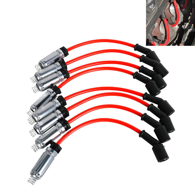 DURAFORCE 8x Spark Plug Wire Set For 2014-2018 GMC Sierra 1500 Silverado 1500 758EE 748UU
