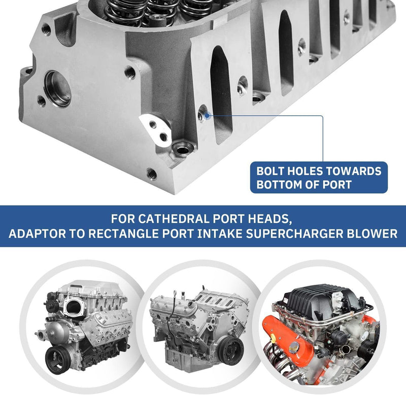DURAFORCE Rectangle Intake Manifold Adapter For LS1 Cathedral Port Cylinder Head to LS3 LS