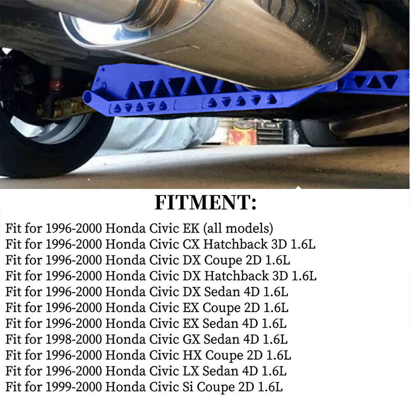 DURAFORCE Billet Rear Lower Subframe Brace Tie Bar for Honda Civic EK 1996-2000 Si DX Blue