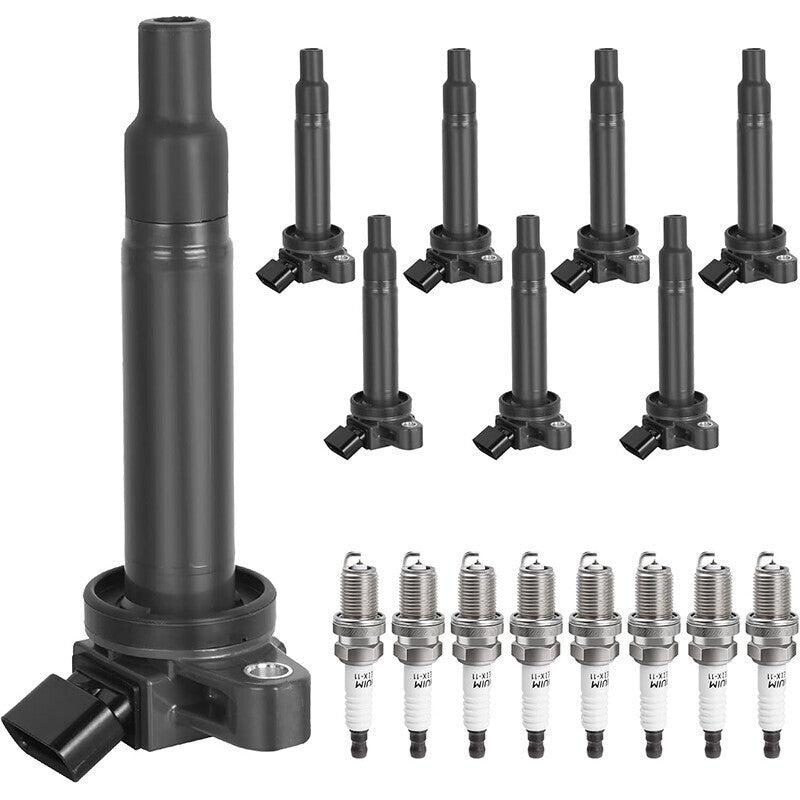 DURAFORCE 8 Pack Ignition Coils & Spark Plugs For Toyota Tundra Sequoia 4.7L V8 UF230