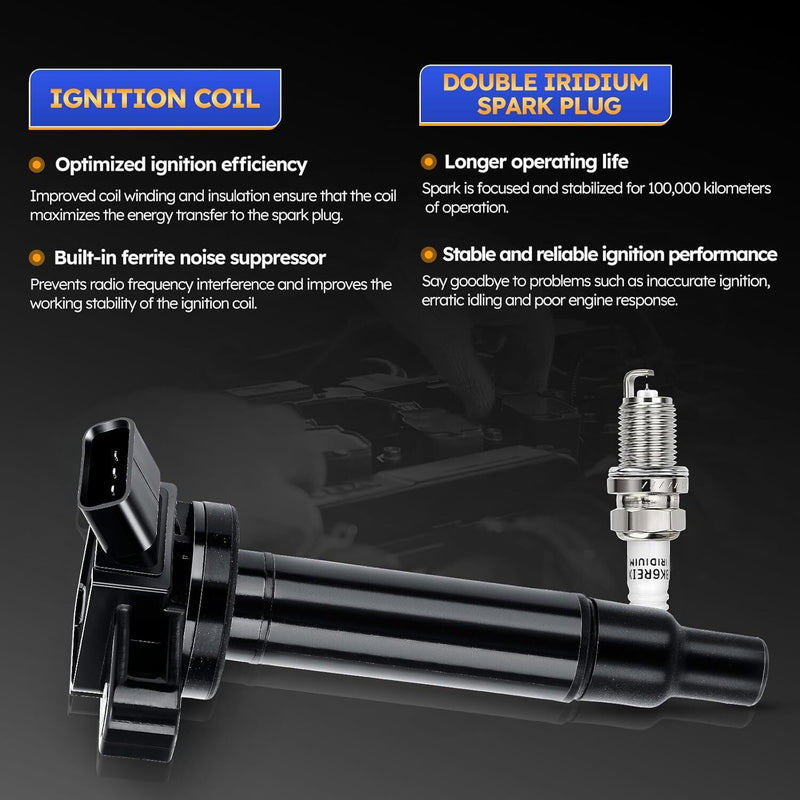 DURAFORCE 8 Pack Ignition Coils & Spark Plugs For Toyota Tundra Sequoia 4.7L V8 UF230