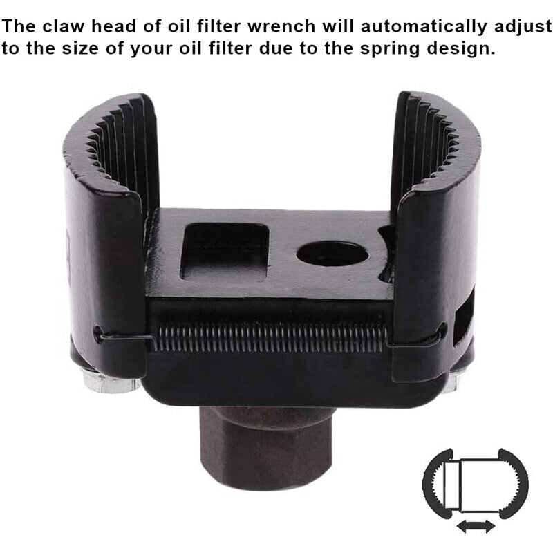 DURAFORCE Universal Adjustable Oil Filter Wrench Removal Tool Cap 1/2" for 80mm-105mm
