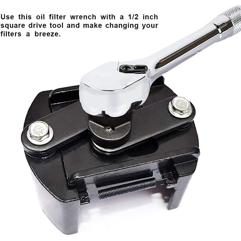 DURAFORCE Universal Adjustable Oil Filter Wrench Removal Tool Cap 1/2" for 80mm-105mm