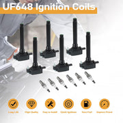 DURAFORCE 6 Pack Ignition Coil & Iridium Spark Plug For Chrysler Jeep Dodge Ram 3.6L UF648