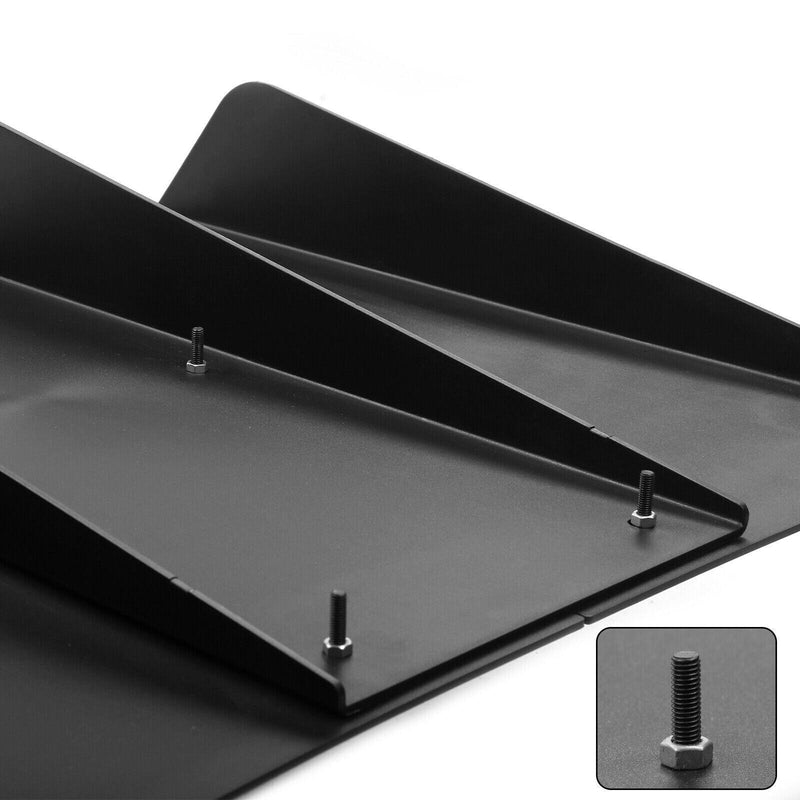 DURAFORCE Universal Rear Diffuser 4 Shark Fins Under Bumper Splitter Unpainted Black ABS