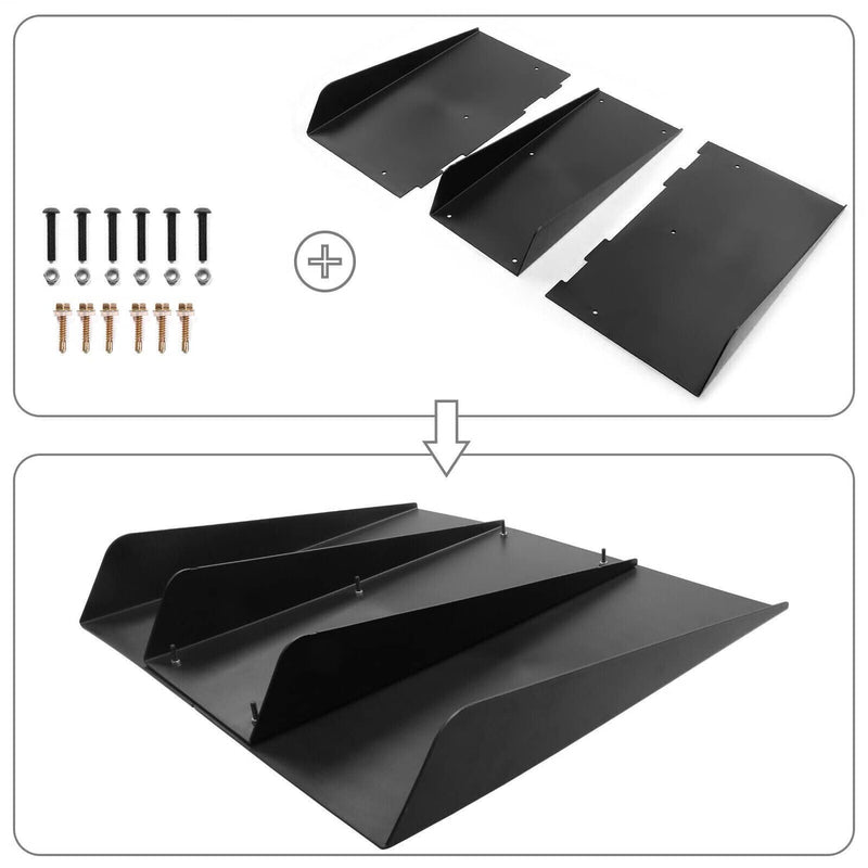 Universal Rear Splitter Universal Rear Diffuser 4 Shark Fins Under Bumper Splitter Unpainted B ...