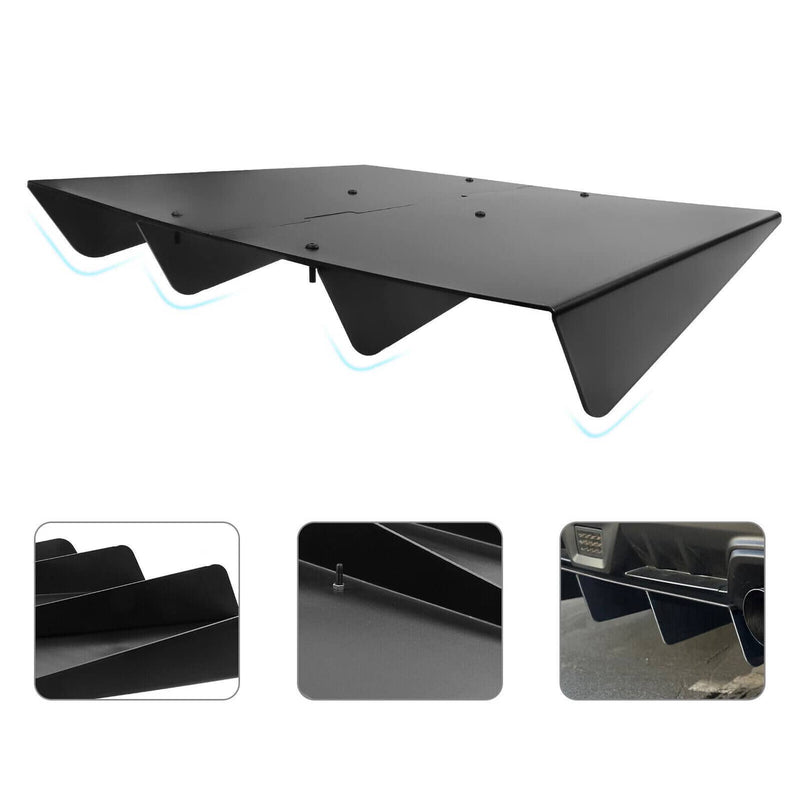 Universal Rear Splitter Universal Rear Diffuser 4 Shark Fins Under Bumper Splitter Unpainted B ...
