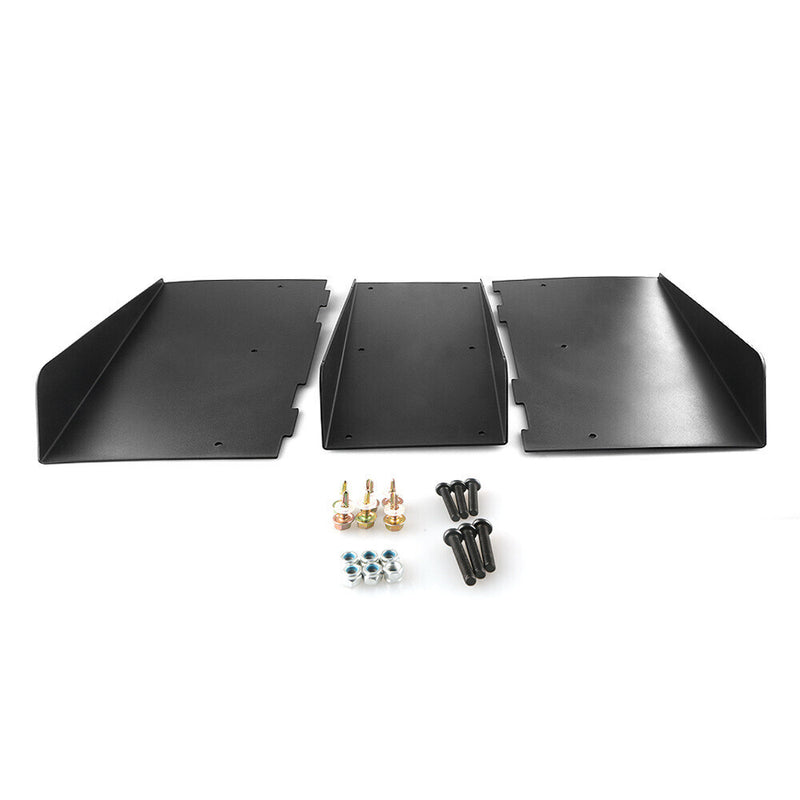 DURAFORCE Universal Rear Diffuser 4 Shark Fins Under Bumper Splitter Unpainted Black ABS