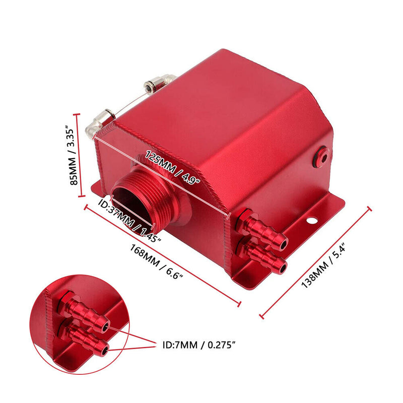 DURAFORCE Overflow Tank,Coolant Radiator Tank,Reservoir Expansion,Universal 1L Aluminum RE