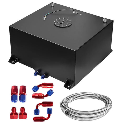 DURAFORCE 20 Gallon Universal Aluminum Racing/Drift Fuel Cell Tank w/ 12" Fuel Line Kit
