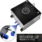 DURAFORCE 20 Gallon Universal Aluminum Racing/Drift Fuel Cell Tank w/ 12" Fuel Line Kit