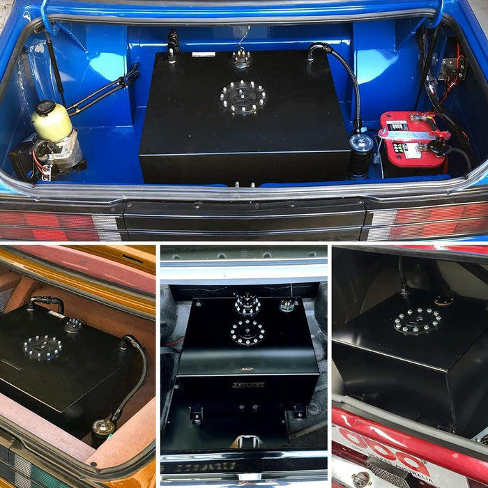 DURAFORCE 20 Gallon Universal Aluminum Racing/Drift Fuel Cell Tank w/ 12" Fuel Line Kit