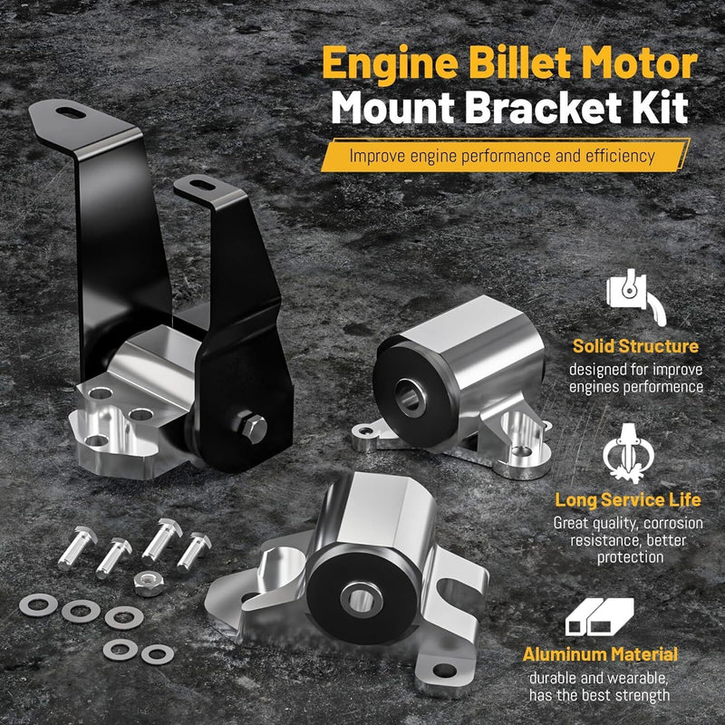 DURAFORCE 3-Bolt Motor Mount Swap Mount Kit For Honda Civic 1996-2000 B Series EK Chassis