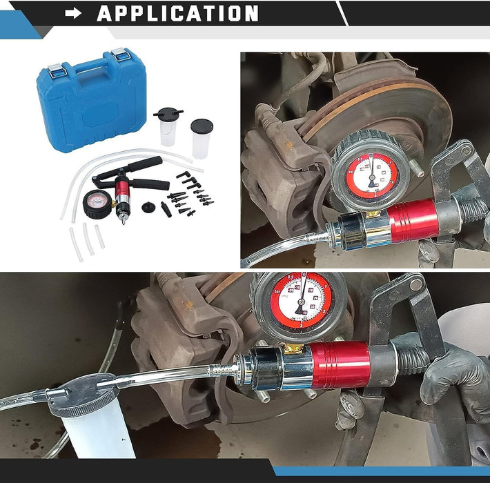 DURAFORCE 21PCS Hand Held Vacuum and Pressure Pump Brake Clutch Fluid Bleeder Tool Kit