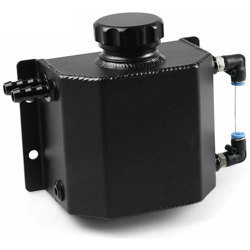 DURAFORCE Car Universal 1L Engine Radiator Coolant Overflow Tank Expansion Reservoir Black