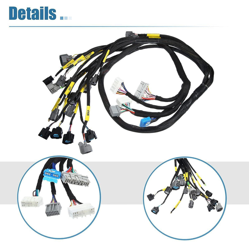 DURAFORCE Fit For 92-00 Civic Integra B16 B18 D16 OBD2 D & B-series Tucked Wire Harness