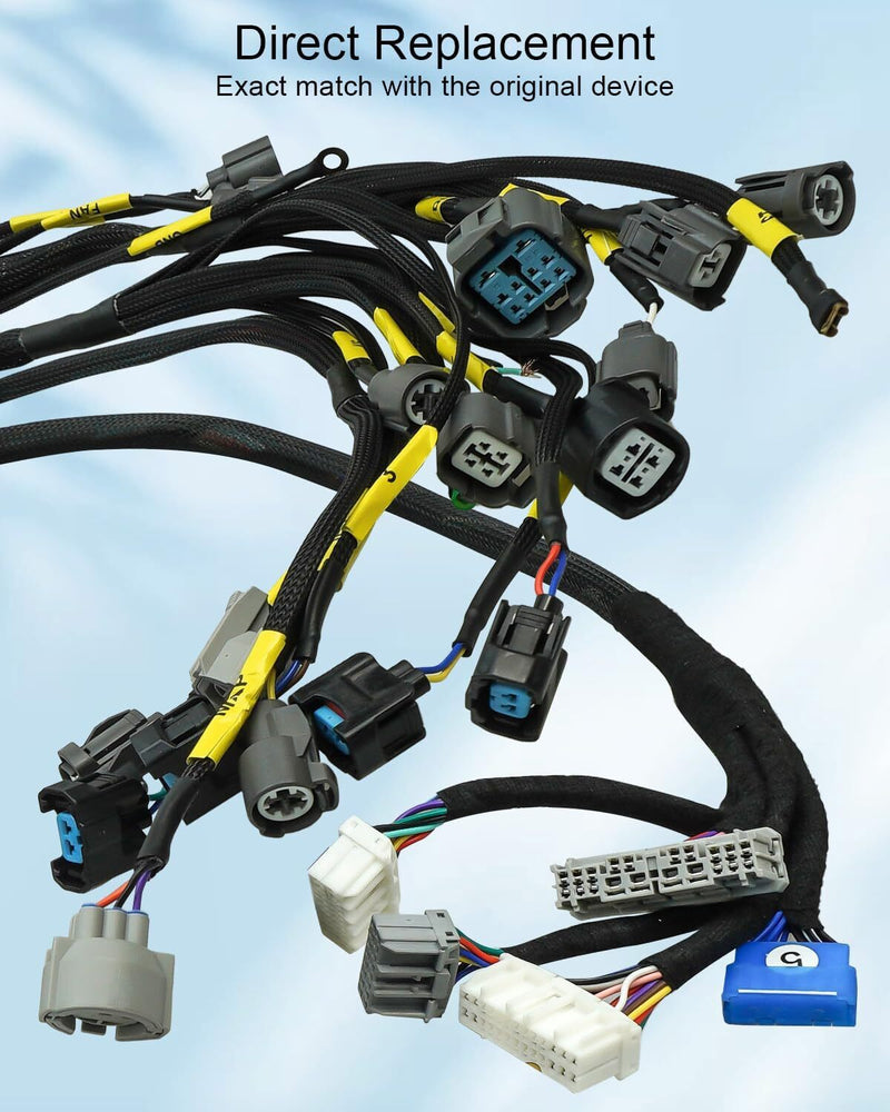 DURAFORCE Fit For 92-00 Civic Integra B16 B18 D16 OBD2 D & B-series Tucked Wire Harness