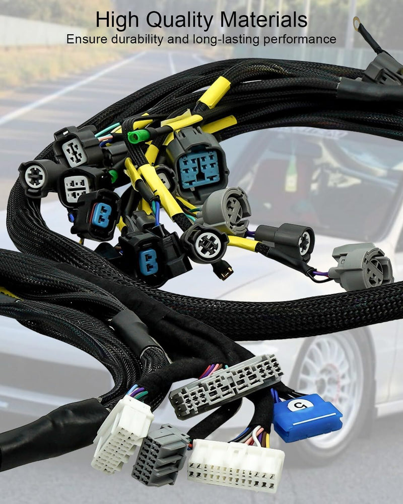 DURAFORCE Fit For 92-00 Civic Integra B16 B18 D16 OBD2 D & B-series Tucked Wire Harness