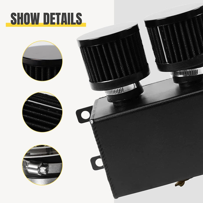 DURAFORCE 2 Port Series Racing Oil Catch Can Breather Tank - 10AN For Civic Integra EK EG