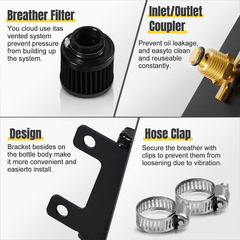 DURAFORCE 2 Port Series Racing Oil Catch Can Breather Tank - 10AN For Civic Integra EK EG