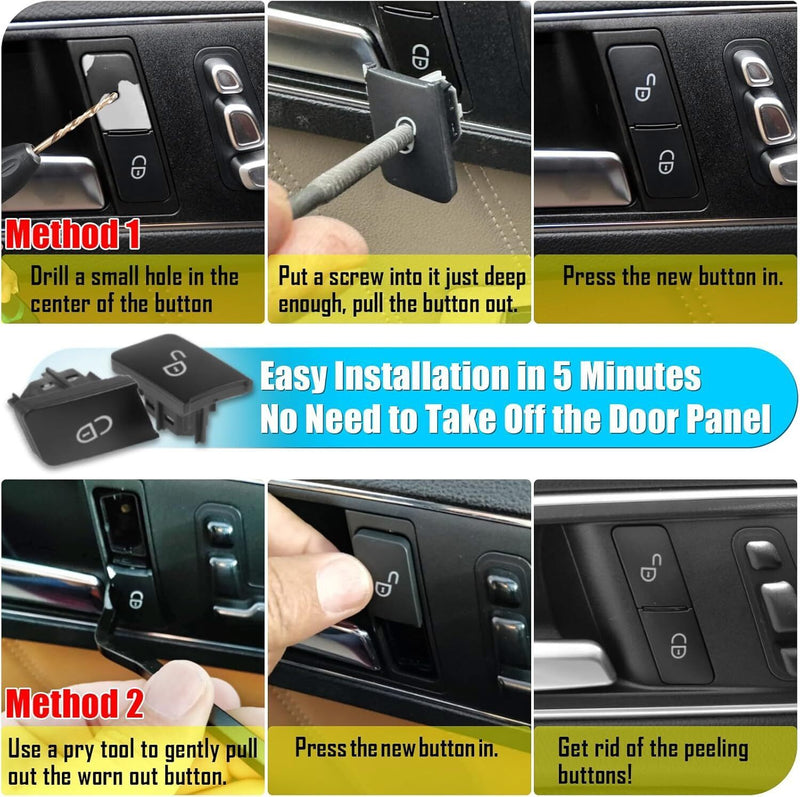 DURAFORCE Door Lock Switch Button Driver Side For Mercedes-Benz C-Class W204 Sedan 2007-14
