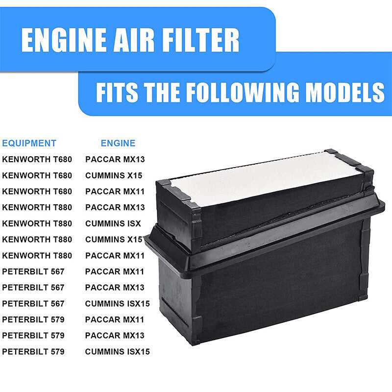 DURAFORCE P621725 Engine Air Filter Kit Fit for KENWORTH T680 T880 PETERBILT 567 579