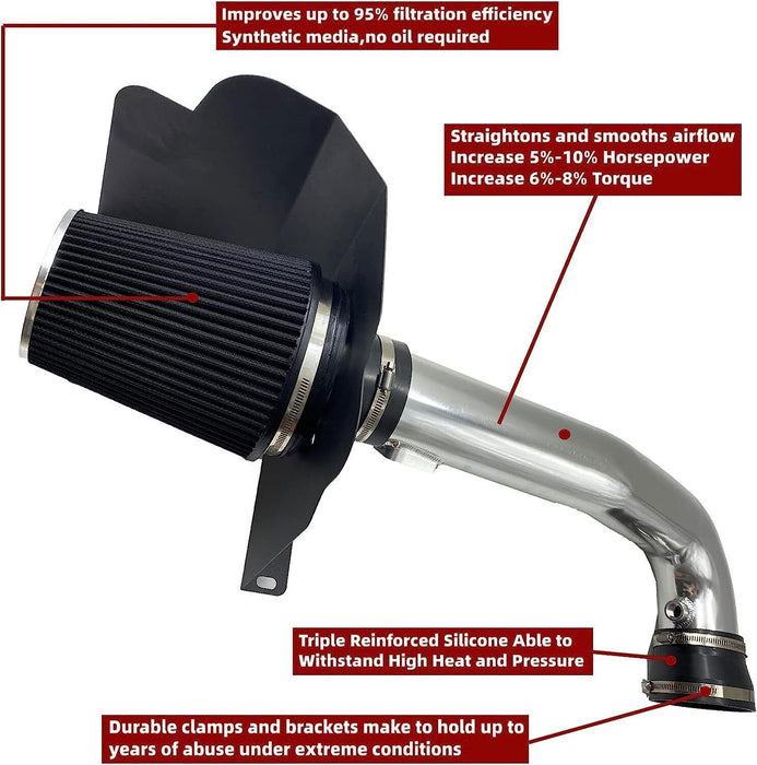 DURAFORCE Cold Air Intake Kit Heat Shield fit for 2014-19 Chevrolet GMC Cadillac 5.3 6.2L